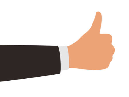 Man thumbs up, Okay, Good flat design, vector illustrationのイラスト素材