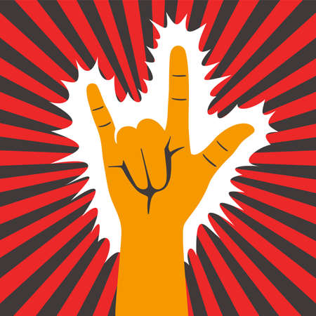 Hand gesticulate rock symbol vector illustrationのイラスト素材
