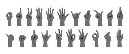 hand gesture icon set, vector illustrationのイラスト素材
