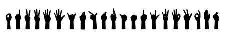 hand gesture icon set, vector illustrationのイラスト素材