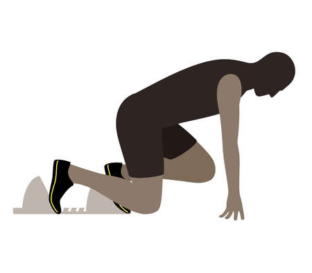 Sprinter getting ready to start running vector illustrationのイラスト素材