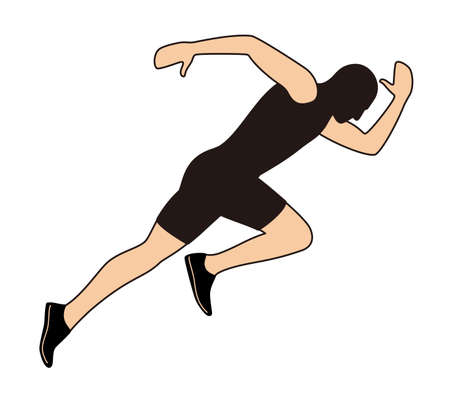 Sprinter leaving on the running track, explosive start, vector illustrationのイラスト素材