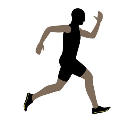Sprinters are running, flat design vector illustrationのイラスト素材