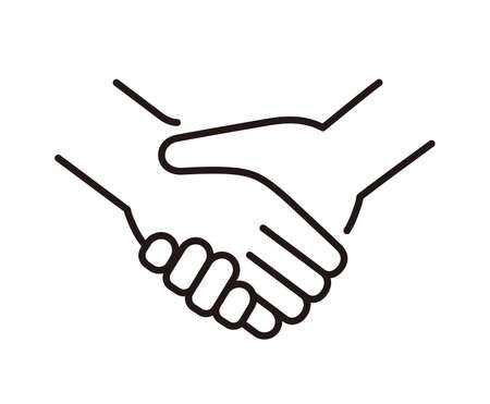 Shaking hands, white background, vector illustrationのイラスト素材