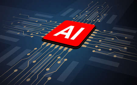 Artificial intelligence circuit boardの写真素材