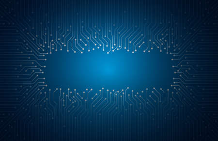 circuit board pattern, Artificial intelligence of digital human. vector illustrationの写真素材