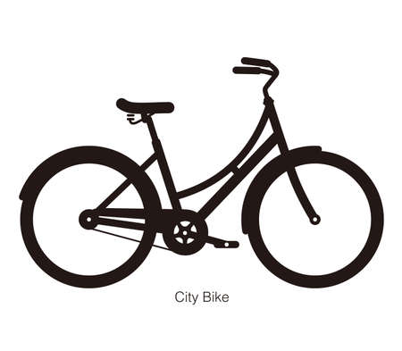 Simplified vector city bike, move fast illustrationのイラスト素材
