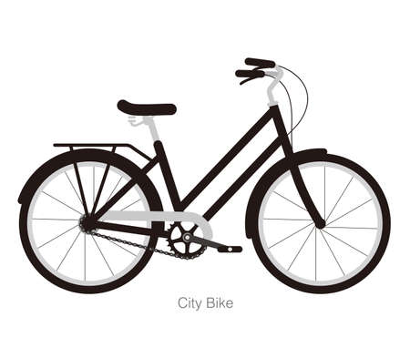 Simplified vector city bike, move fast illustrationのイラスト素材