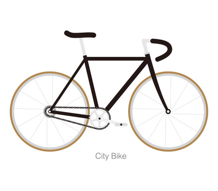 Simplified vector city bike, move fast illustrationのイラスト素材