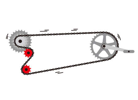 Simple bike Chain with cogwheels. Vector illustrationのイラスト素材