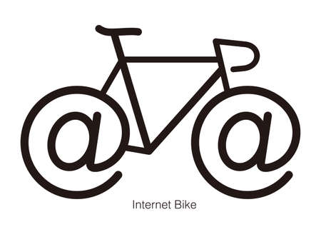 Internet simple flat bicycle design vector illustrationのイラスト素材