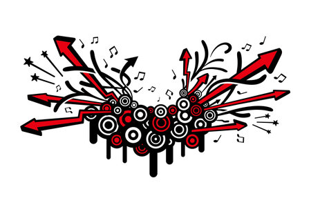 grunge music pattern, Rock and Roll, vectorのイラスト素材