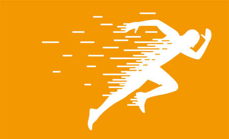 Running people in motion.のイラスト素材