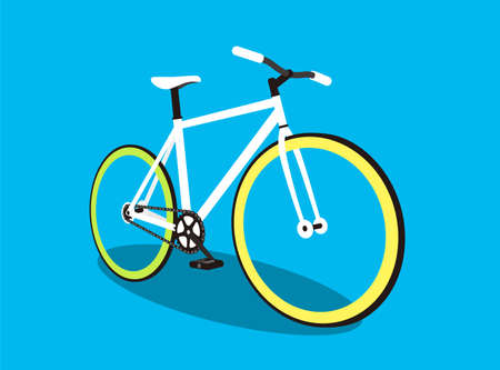 Simple flat fixed-gear bicycle vector illustrationのイラスト素材