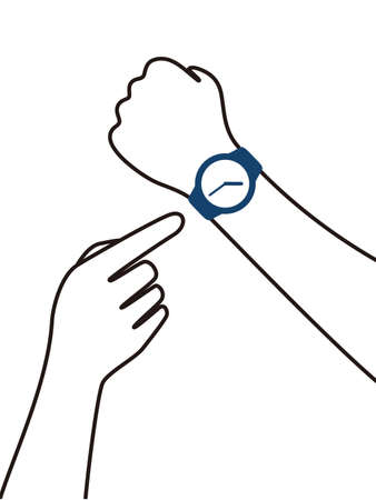 Man wearing fashion smart watch, vector illustrationのイラスト素材