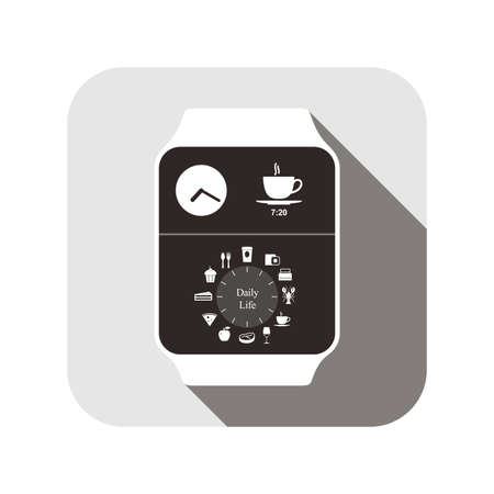 Clock flat fashion icon design, watch iconのイラスト素材