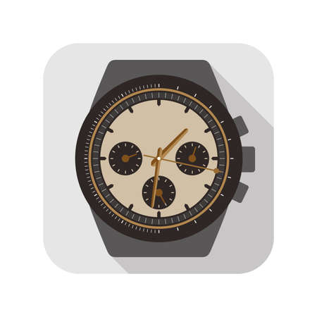 Luxury watch flat fashion icon design, watch icon, vectorのイラスト素材