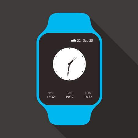 Fashion smart watch, front, touchscreen, vector illustrationのイラスト素材