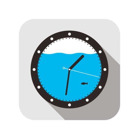 Submarine clock flat fashion icon design, watch icon, vectorのイラスト素材