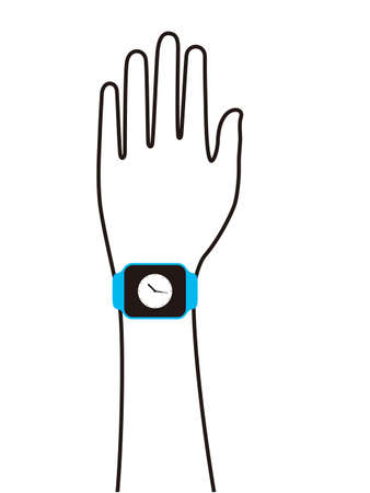 Man wearing fashion smart watch, vector illustrationのイラスト素材