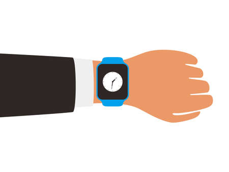 Man wearing fashion smart watch, vector illustrationのイラスト素材