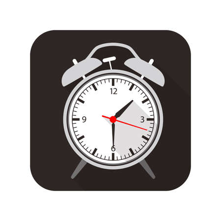 alarm clock flat fashion icon design, watch icon, vectorのイラスト素材