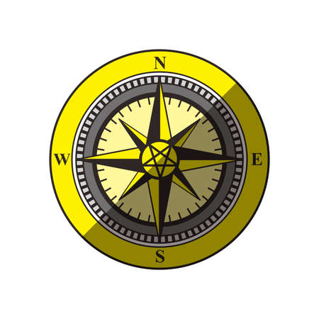 Simple Compass flat icon design vector illustrationのイラスト素材