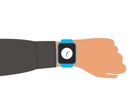 Man wearing fashion smart watch, vector illustrationのイラスト素材