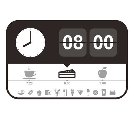 Radio Clock flat fashion icon design, watch icon, vector illustrationのイラスト素材