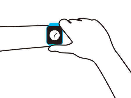 Man wearing fashion smart watch, vector illustrationのイラスト素材