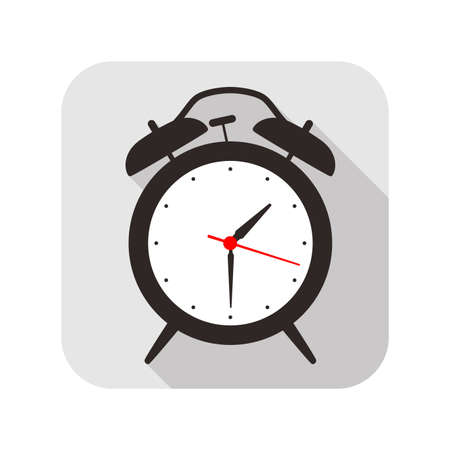 alarm clock flat fashion icon design, watch icon, vectorのイラスト素材