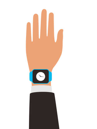 Man wearing fashion smart watch, vector illustrationのイラスト素材
