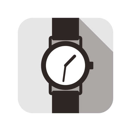 Smart watch with time clock on screen, vector illustrationのイラスト素材