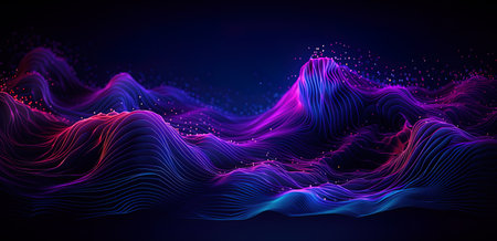 Abstract vector background. 3d technology style. Futuristic wave.の素材