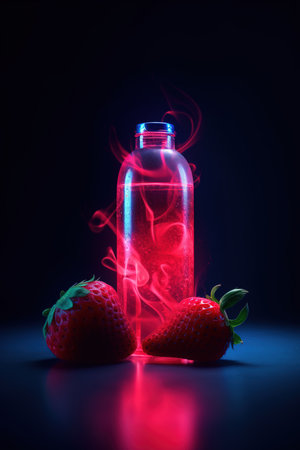 fruitpunk, with juice strawberry and neonの素材