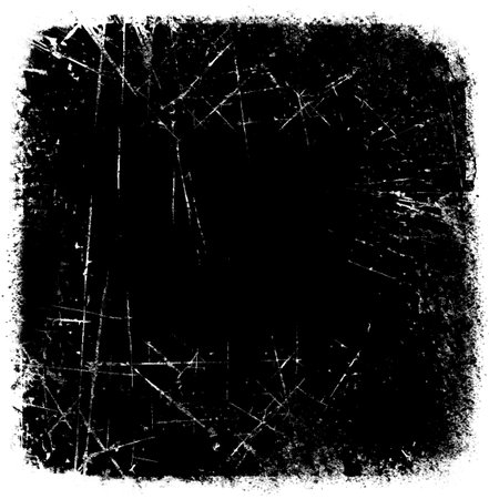 square frame rendered in vigorous strokes of an ink brush.transparent background.の素材