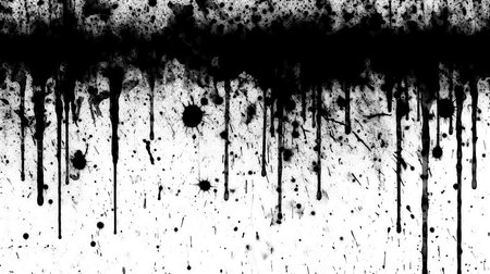Brush splash stroke texture, transparent background.の素材
