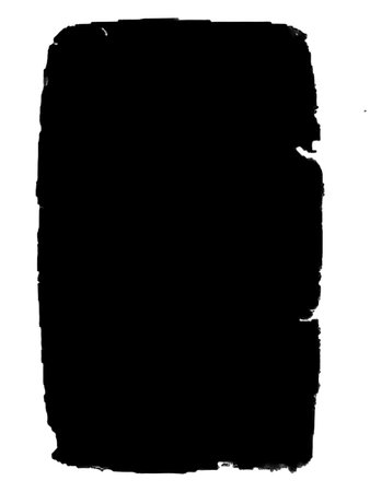 rectangle frame rendered in vigorous strokes of an ink brush.transparent background.の素材