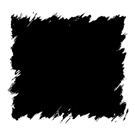 square frame rendered in vigorous strokes of an ink brush.transparent background.の素材
