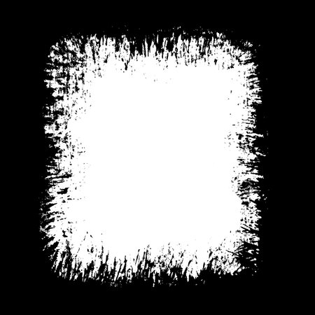 square frame rendered in vigorous strokes of an ink brush.transparent background.の素材