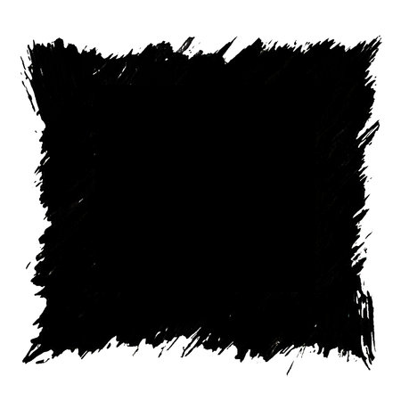 square frame rendered in vigorous strokes of an ink brush.transparent background.の素材