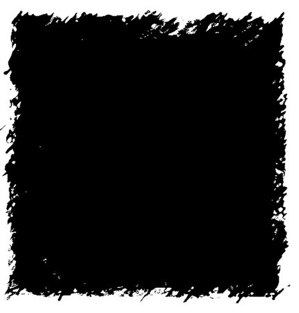 square frame rendered in vigorous strokes of an ink brush.transparent background.の素材