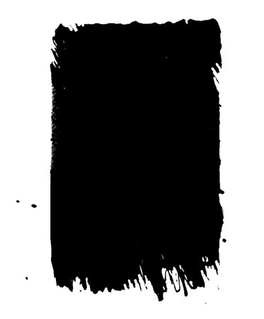 rectangle frame rendered in vigorous strokes of an ink brush.transparent background.の素材