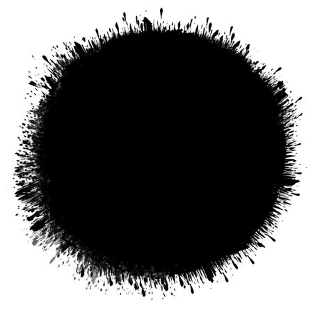 Brush splash stroke circle texture, transparent background.の素材