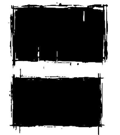 rectangle frame rendered in vigorous strokes of an ink brush.transparent background.の素材