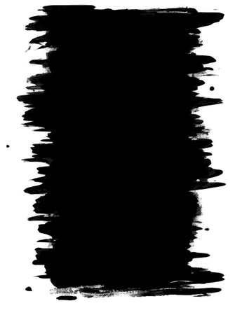 rectangle frame rendered in vigorous strokes of an ink brush.transparent background.の素材