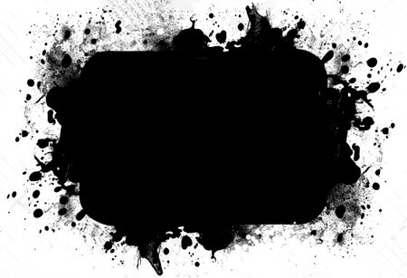 rectangle splash rendered in vigorous strokes of an ink brush.transparent background.の素材