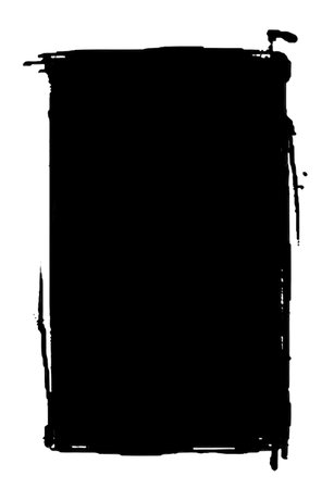 rectangle frame rendered in vigorous strokes of an ink brush.transparent background.の素材