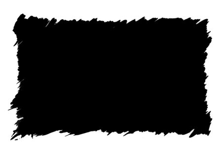 rectangle frame rendered in vigorous strokes of an ink brush.transparent background.の素材