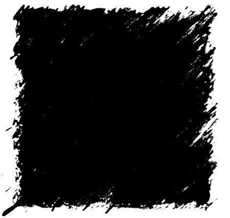 square frame rendered in vigorous strokes of an ink brush.transparent background.の素材